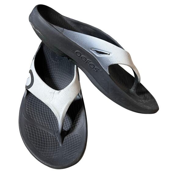 Oofos Ooriginal Flip Flop Thong Sport Sandals Black US M9 W11 Recovery Runner - Picture 1 of 9